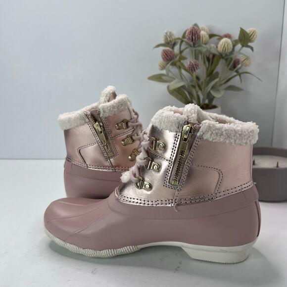 Sperry Saltwater Alpine Duck Boot Pink/Rose Gold Women 8 Microfleece Lining - Picture 7 of 9